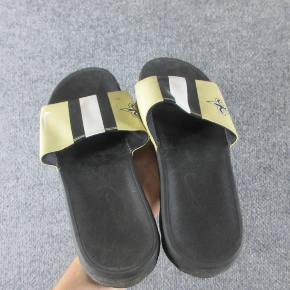 New Orleans Saints Slides Mens 10 Black NFL Football Nike Team Sandals